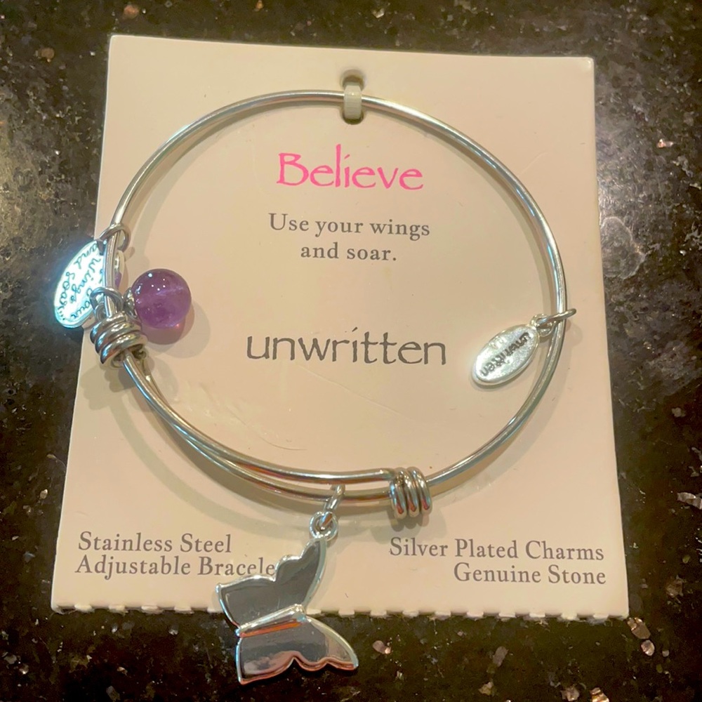 Brand new silver plated, genuine stone bracelet.